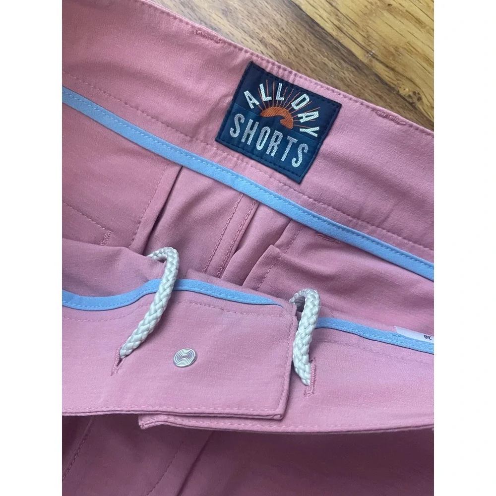 FAHERTY All Day Shorts Size 30 Faded Flag Pink NEW Casual Preppy Coastal Spring
